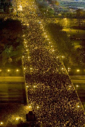 CHICAGO  foule après le discours d'Obama